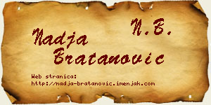 Nadja Bratanović vizit kartica